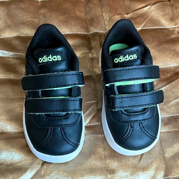 adidas Vl Court 2.0 Cmf Inf Black/Grey/Green Infant Shoes - Picture 1 of 8